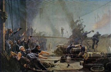 Landscapes Painting - Ombord pa frigatten Niels Juel Naval Battle